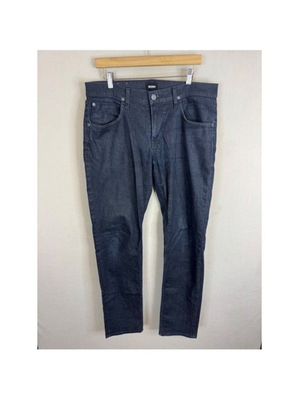 Hudson Blake Slim Straight Dark Indigo Wash Denim Jeans Mens 34X33